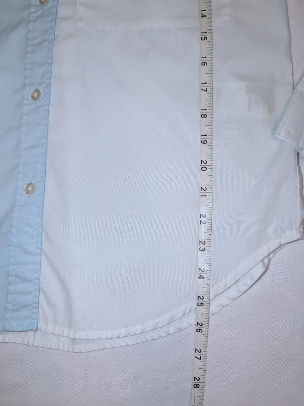 Abercrombie & Fitch | Oversized Poplin Button Down Colorblock Blue & White | XXS